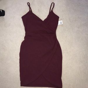 burgundy cocktail dress